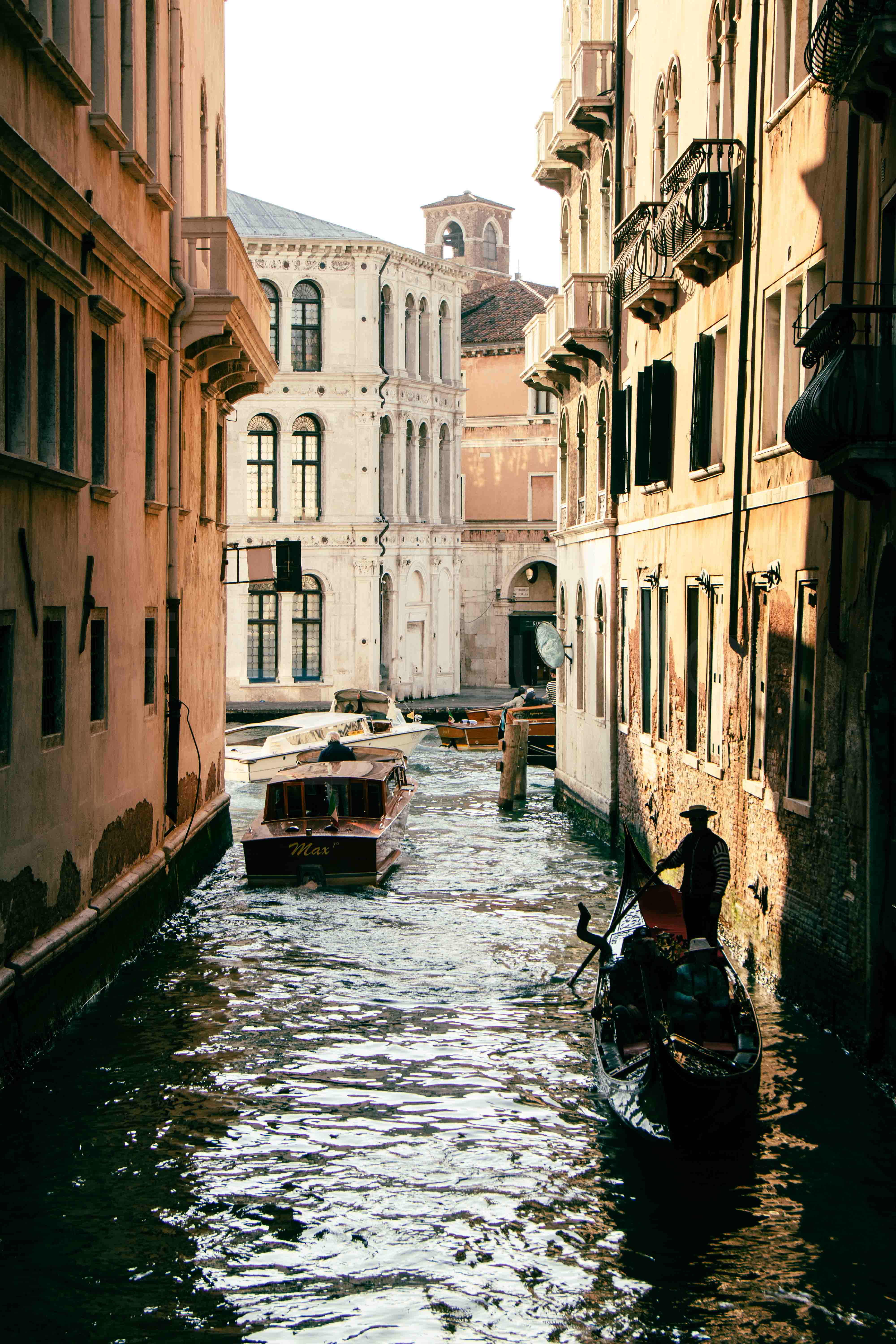 Venetian canal with gondola - Italy travel photography by Federico Trujillo - digital copy for printing