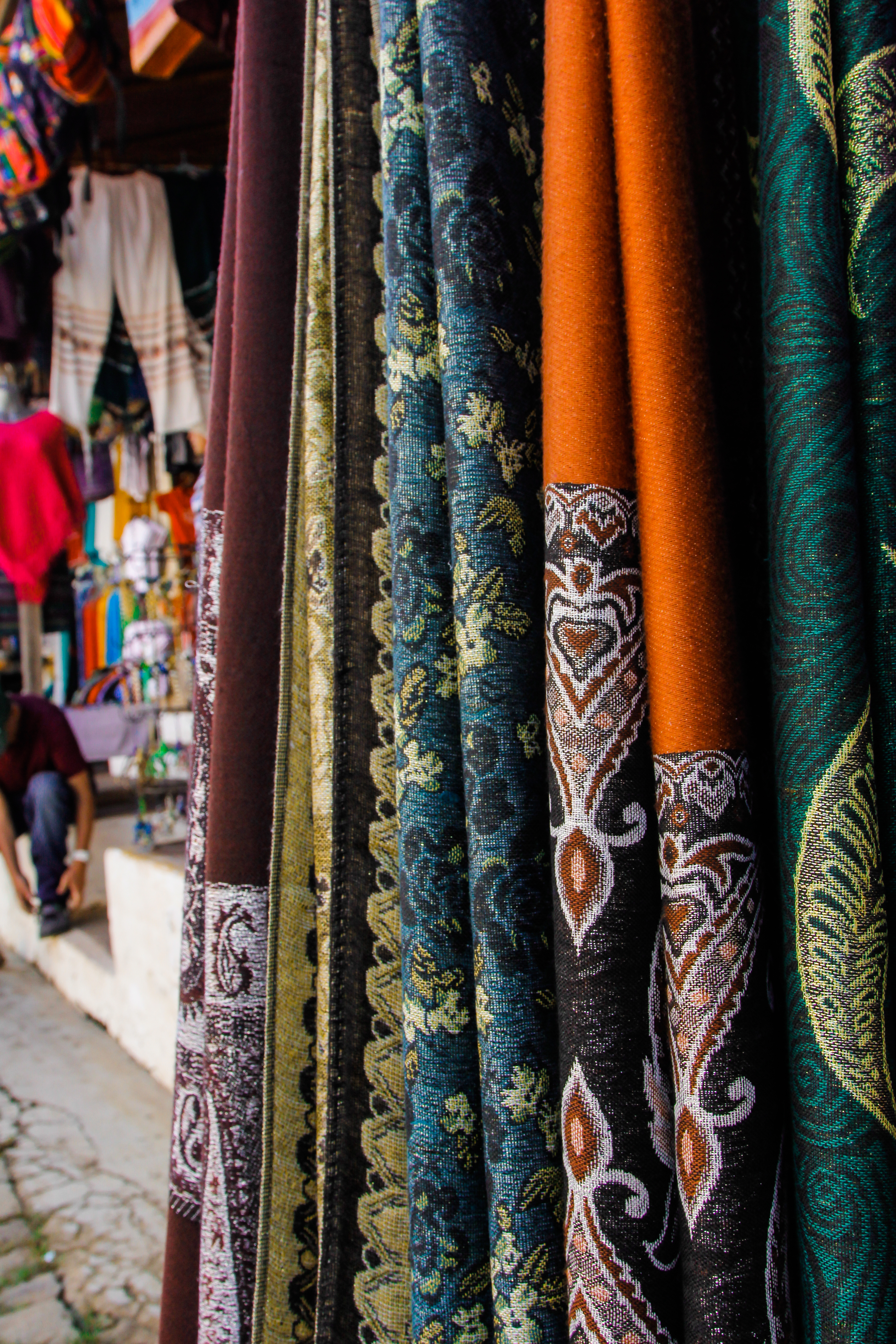 Colorful fabrics in street market - cultural travel photography by Federico Trujillo - digital photo available for purchase